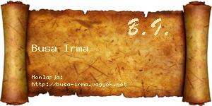 Busa Irma névjegykártya